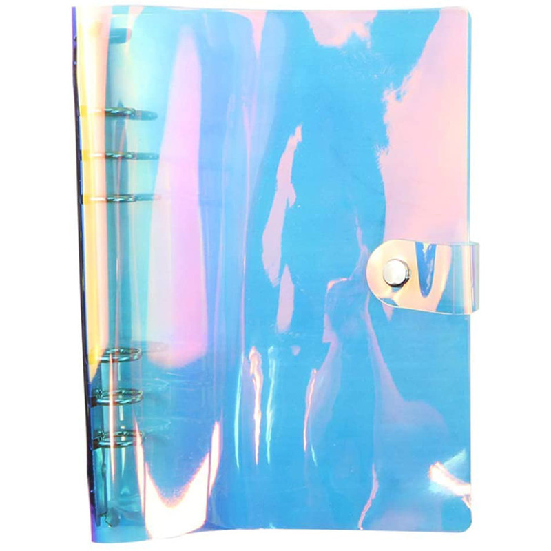 

A5 Binder Cover 6 Ring Loose Leaf Planner Refillable Notebook Shell with Snap Button Closure For Planner Pages Dazzling Rainbow