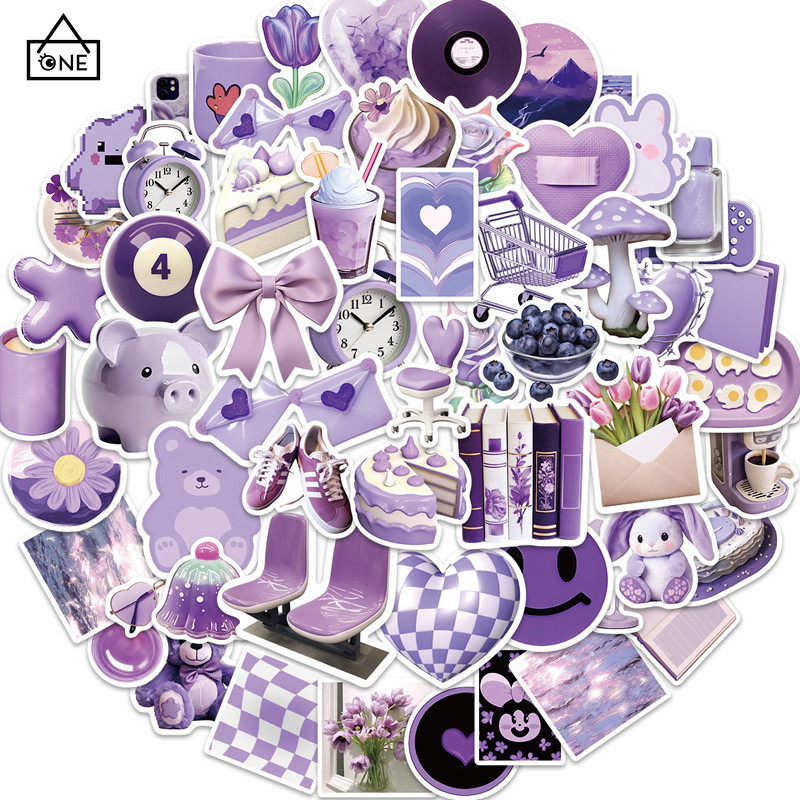 

COD❤️Kartun Ungu Stiker Grafiti Sederhana Stiker Grafiti Sederhana Dekorasi Tablet Gitar Pribadi Stiker Tahan Air -A.one