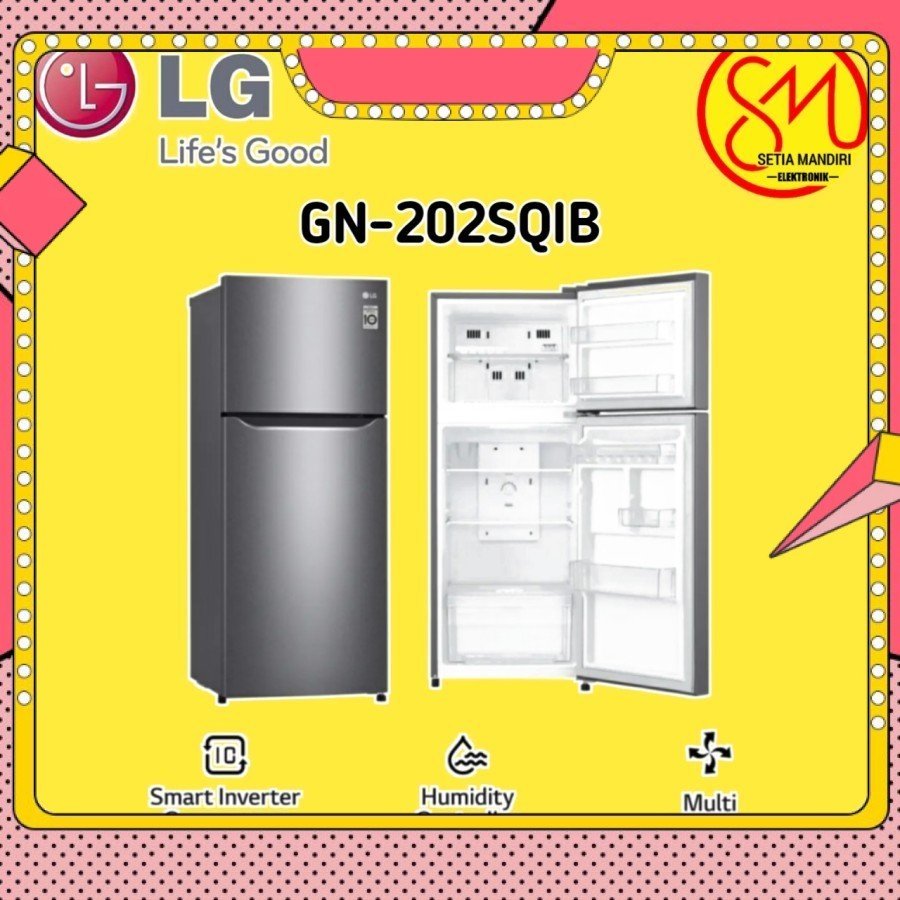 LG KULKAS 2 PINTU GNB202SQIB 202L SMART INVERTER COMPRESSOR GN-B202SQIB