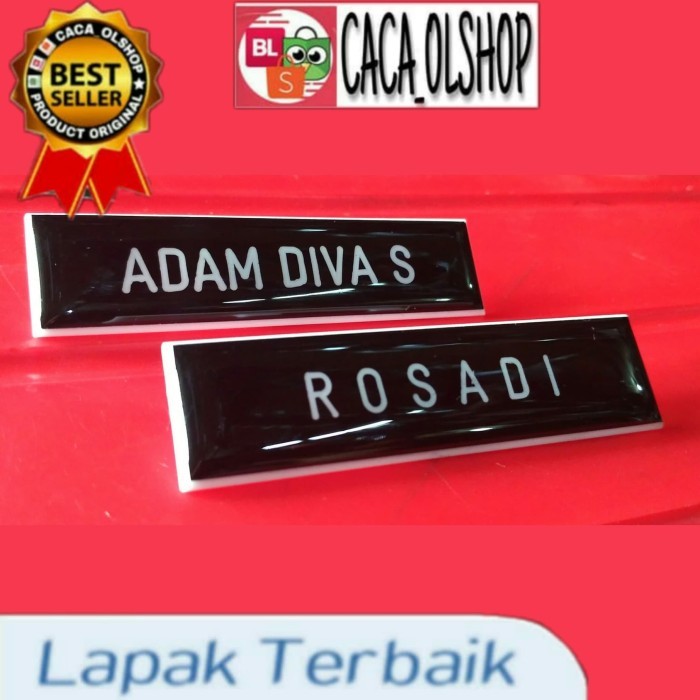 

[Terbaru]Ready Papan Nama/Name Tag Lapis Resin Peniti/Paku - 2 x 8cm, magnet resin