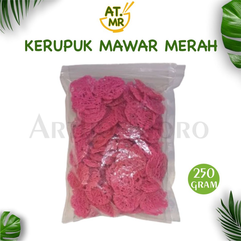 

Artho Mhoro Kerupuk Mawar Merah barabir 250gr | Enak, Gurih, Mekar dan Mudah Digoreng | Grosir dan Eceran