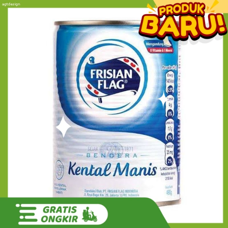 

PAKET MURAH 5 PCS Frisian Flag Susu Kental Manis Kaleng 490g