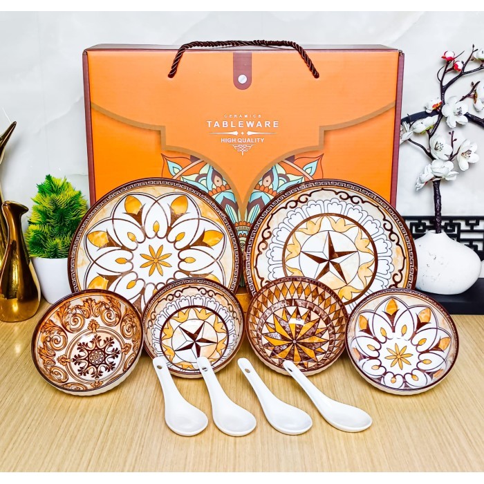 

[ HAMPERS ] Souvenir Mangkuk Set Keramik SUMMER /Hampers/ Hadiah/Kado - Khalida 10 pcs