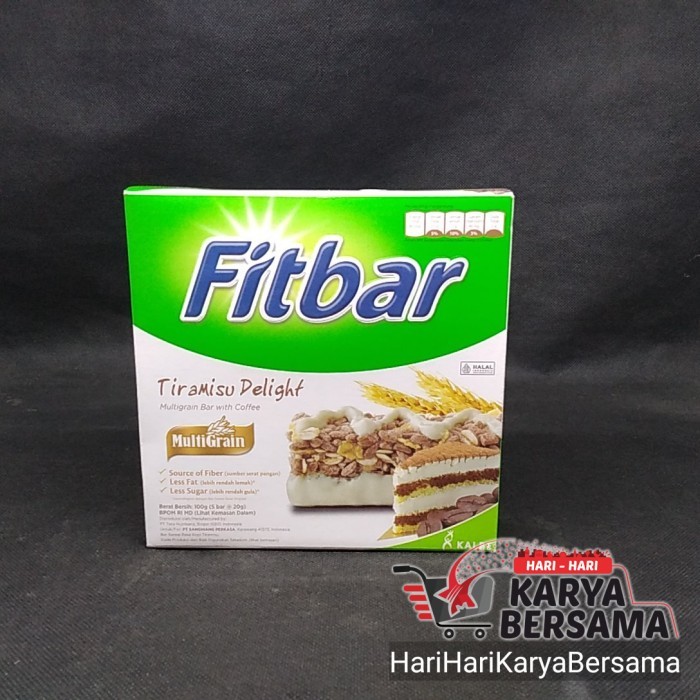 MAKANAN RINGAN FITBAR MULTIGRAIN BAR WITH COFFEE TIRAMISU DELIGHT PACK 5'S X 20GR