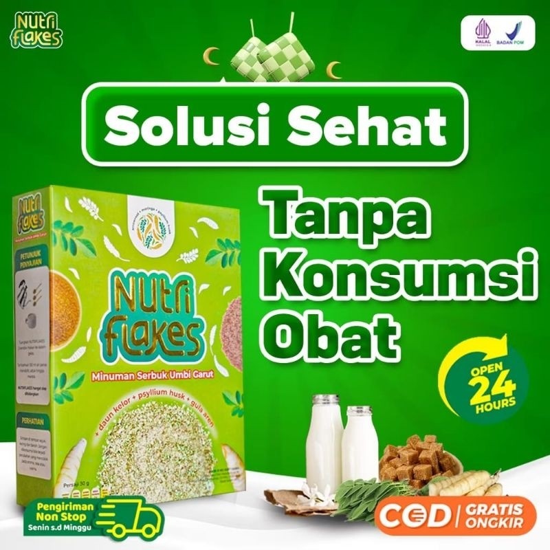 

Paket 1 Box Sereal Nutriflakes Atasi Asam Lambung Gerd dan Maag 280gr