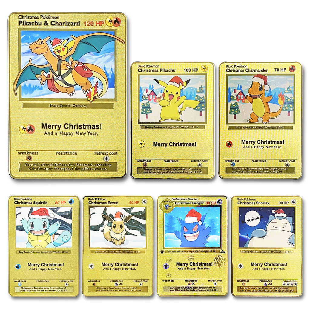 Pokemon Metal Cards English Anime Pikachu Charizard Arceus Mewtwo Blastoise Vmax GX V Letters Game C