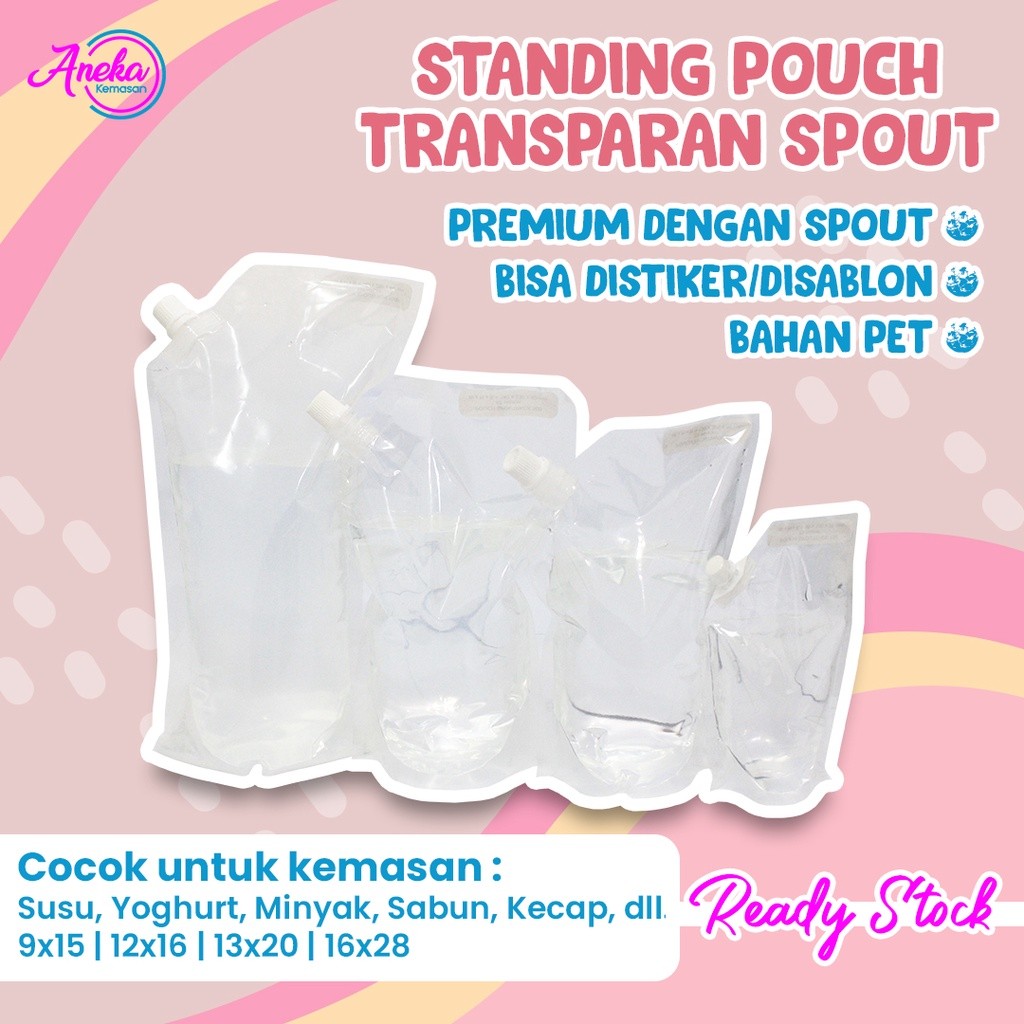 (1 PACK Isi 50 PCS) Kpack Kemasan Standing Pouch Spoutpack Plastik Cairan 150 ml 250 ml 500 ml 1000 