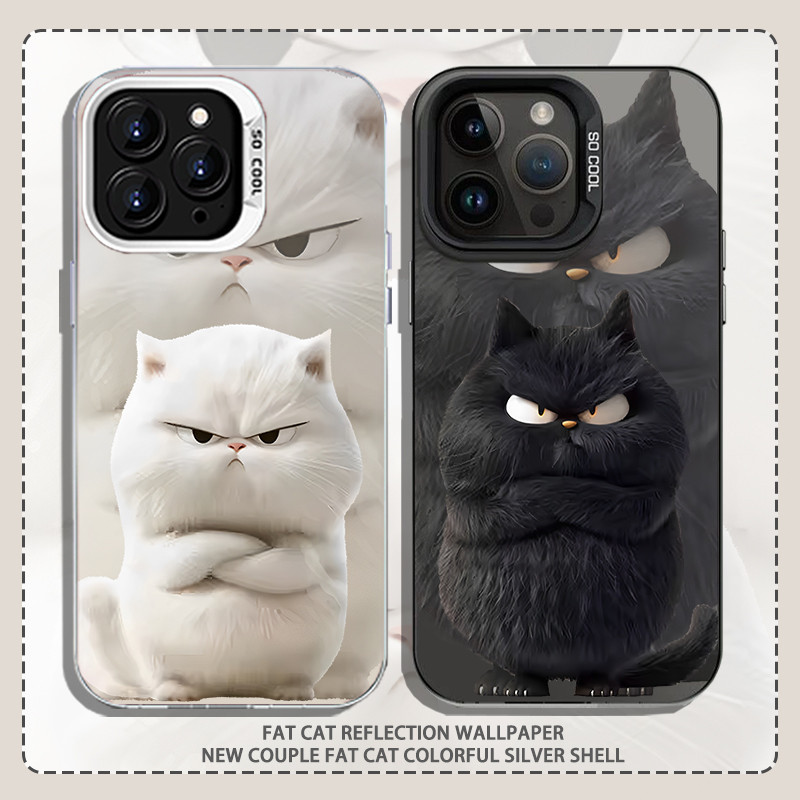 【Terbaru】Case hp IPhone 15 14 13 12 11 Pro,X XS XR SE MAX 7PLUS Aesthetic fat cat couple softcase
