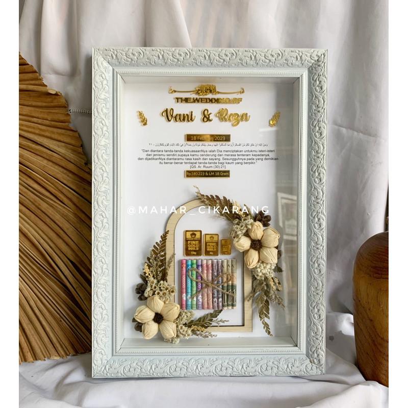 Mahar Uang Pernikahan MAHAR PERNIKAHAN BINGKAI MAHAR NIKAH AKRILIK NAMA TIMBUL