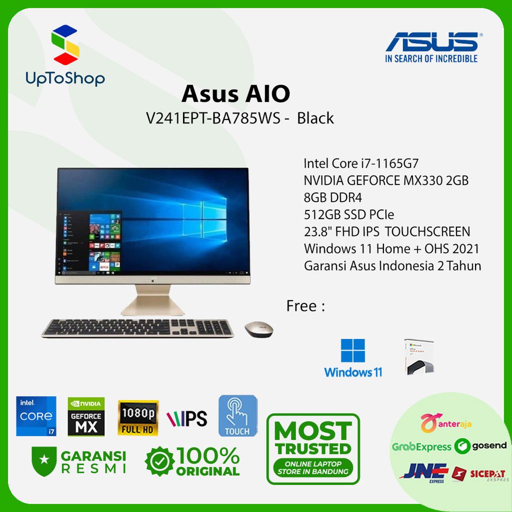 Asus AIO V241EPT-BA785WS Core i7-1165G7 8GB 512GB MX330 W11+OHS2021