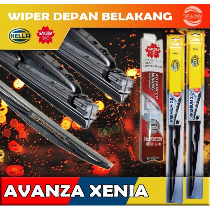 JUAL Wiper Depan Belakang Avanza Xenia HELLA SAKURA BEST SELLER
