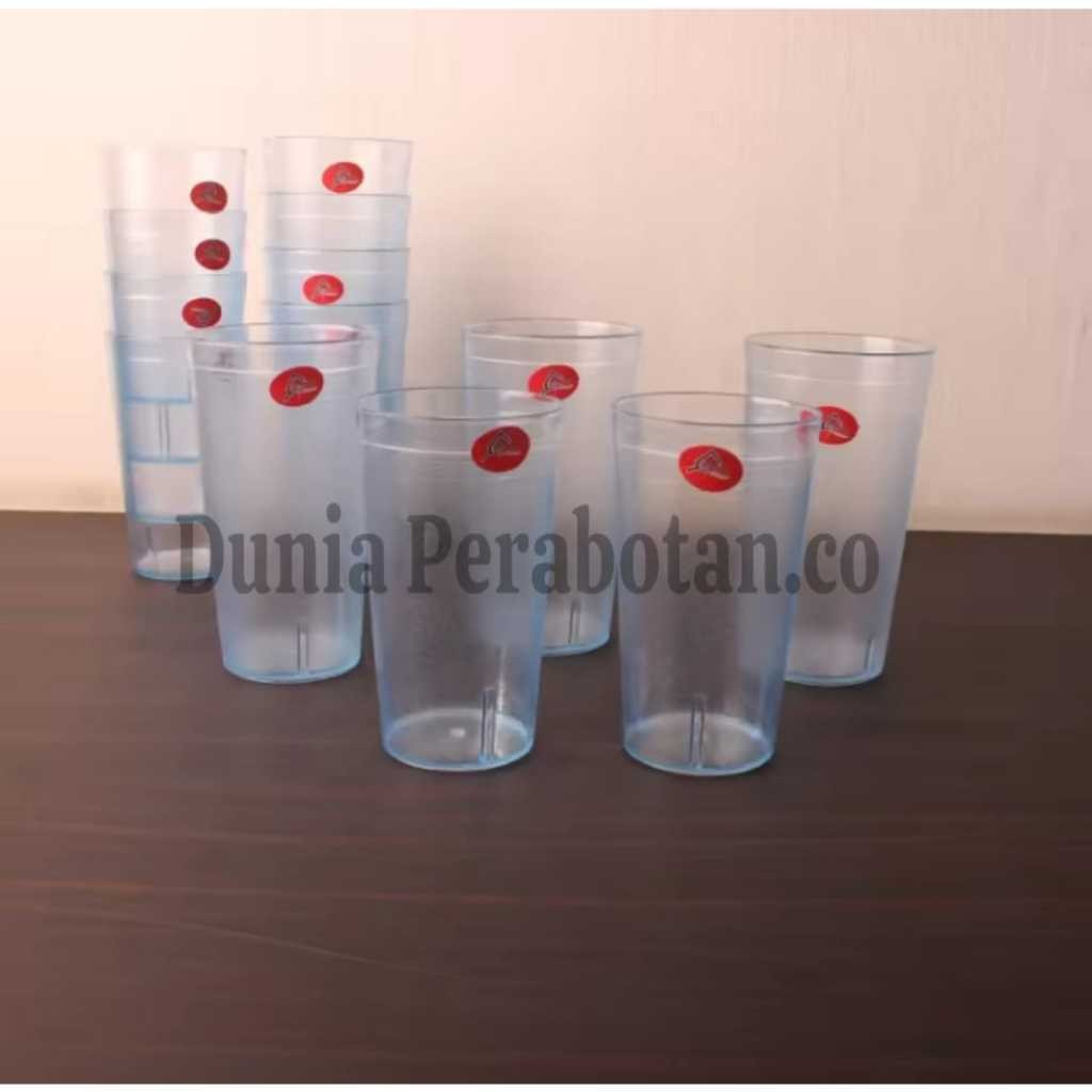 LJS - (6pcs) Gelas minum alexis 400ML / Gelas mika bening / Gelas minum Plastik Alexis