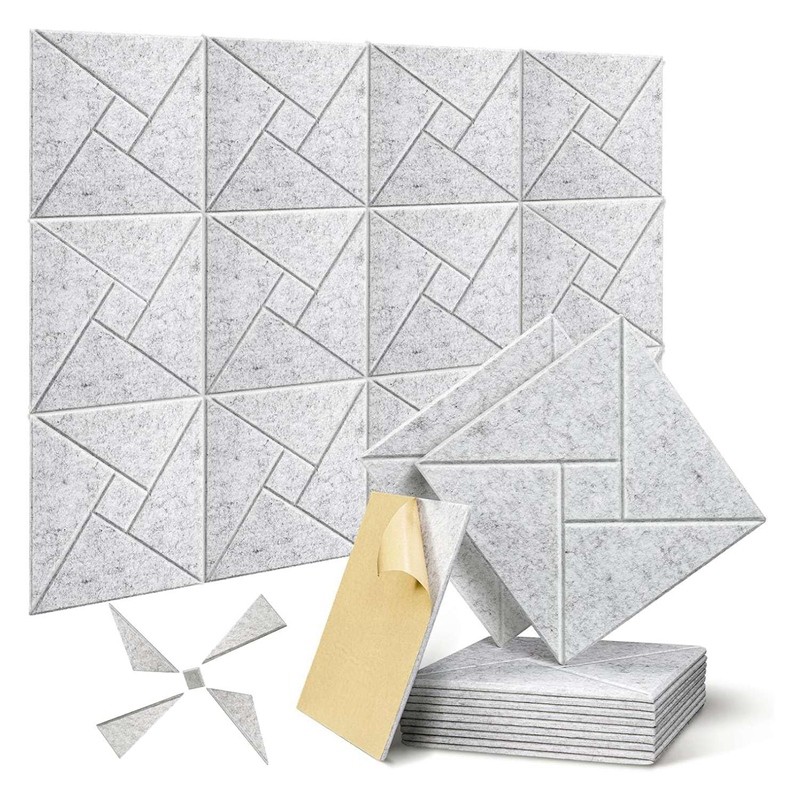 

12 Pack Self Adhesive Acoustic Panels, 12 X 12 X 0.4Inch Sound Proof Acoustic Foam, For Home Studio Office