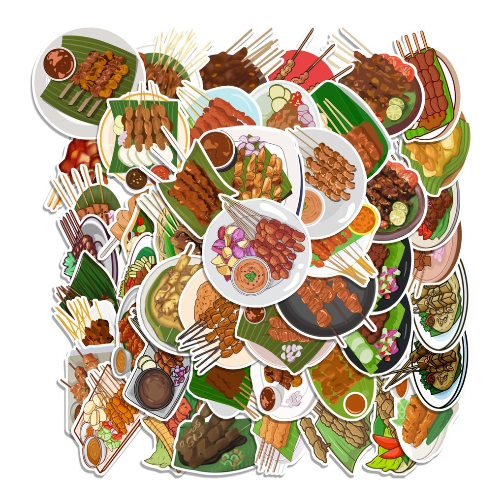 

COD 50 Pcs Stiker SATE CARTOON Lucu Anti Air Untuk Dekorasi Notebook Sepeda Skateboard Handphone