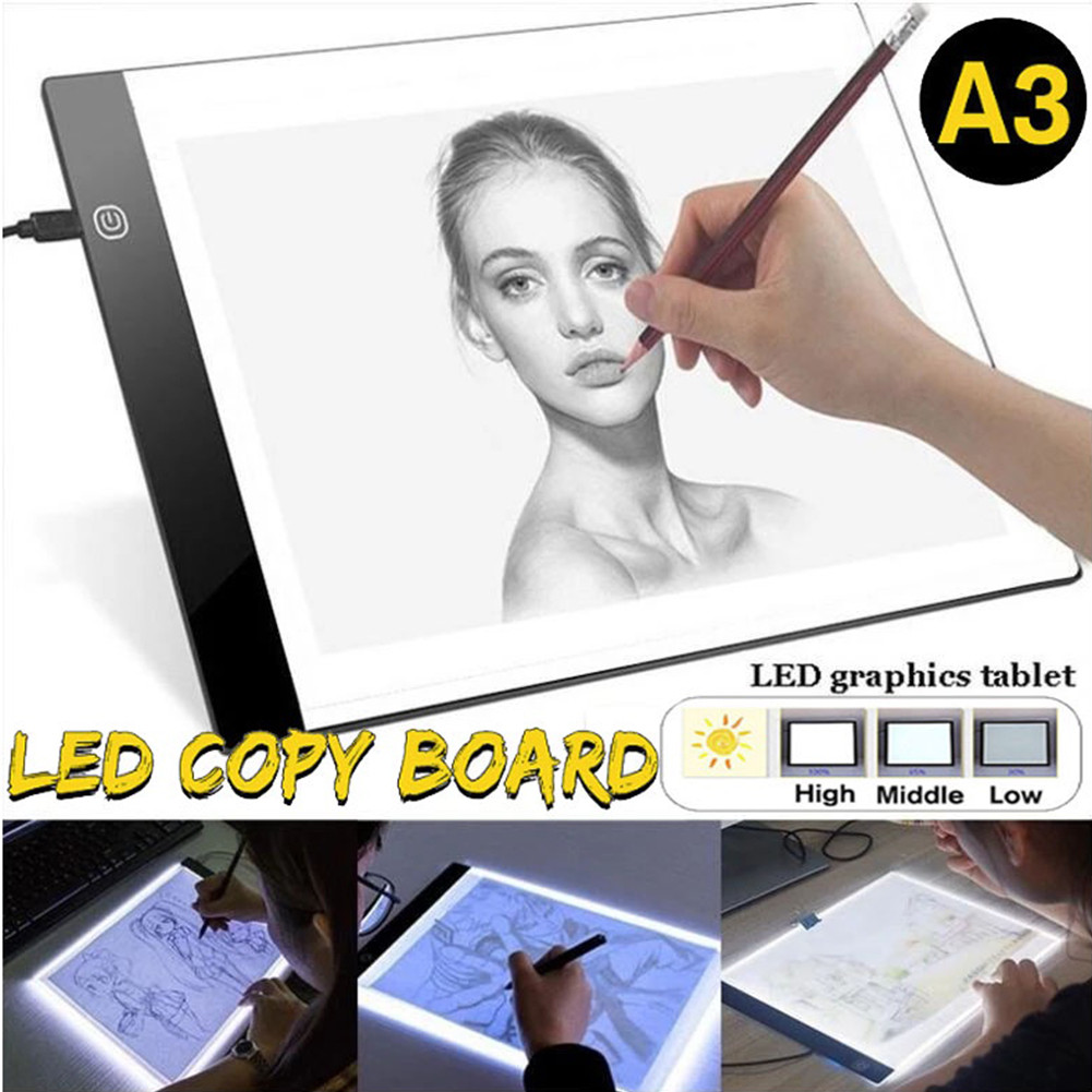 

LED Light Pad Ultra Thin Copy Board Tracing Adjustable No Black Dots Drawing