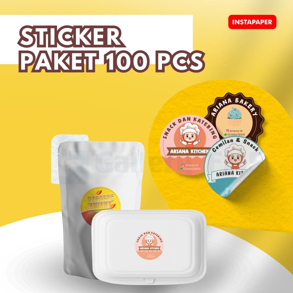 

Stiker Label - 100pcs Bahan Anti Luntur, Bisa Custom