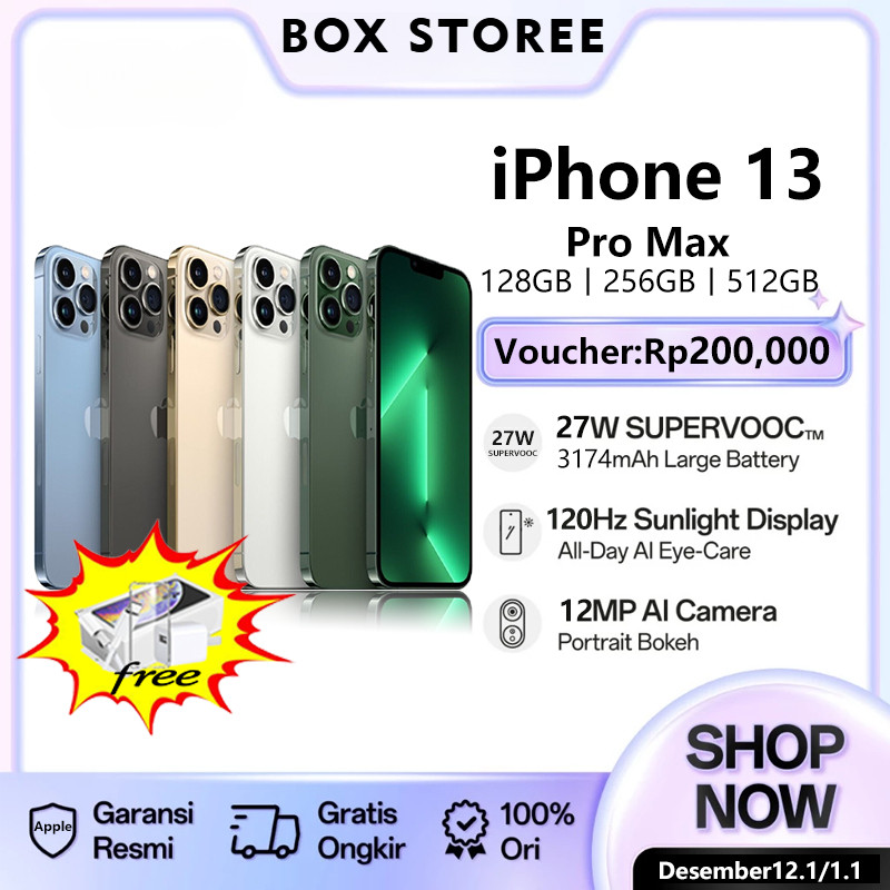 iPhone 13Pro Max 128GB 256GB Original 100% Second iPhone Seken iPhone 13 Pro Max 128GB iPhone Bekas