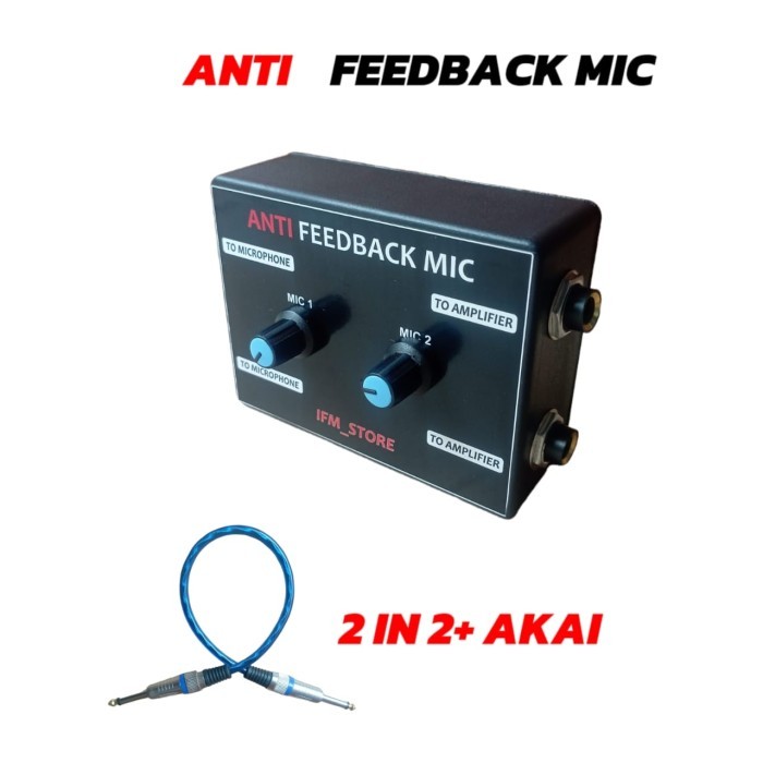 Alat Anti Feedback Mic 2 Input 2 Output Anti Dengung Mic Universal - 1in1