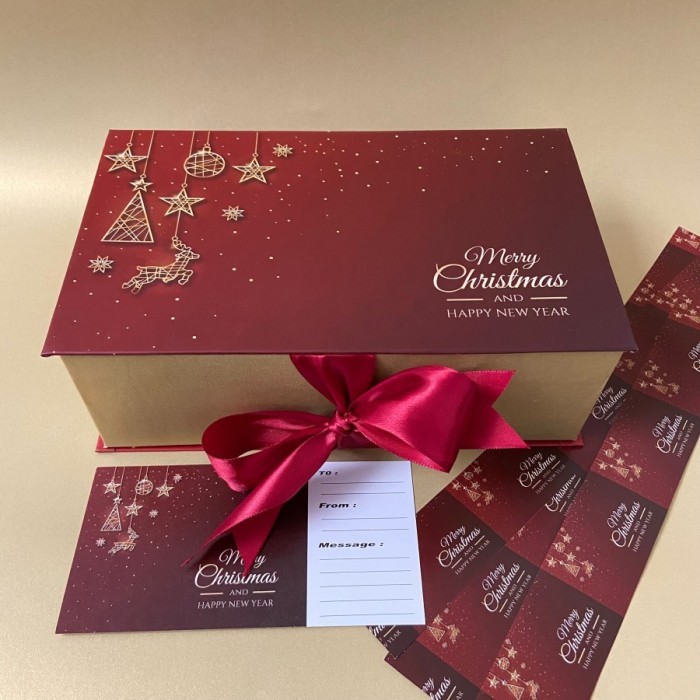 

TP Gift Box Kue Kering Hampers Hardbox Dus Toples Parcel Packaging Natal - Stars