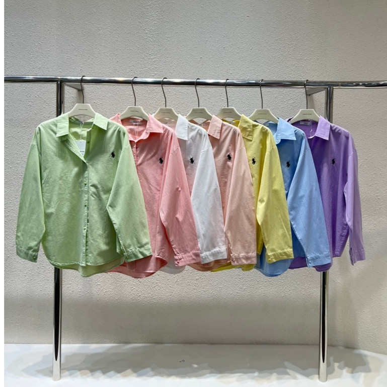 Kemeja Wanita Wanwan Polo Bordir 8812 Korean Style Katun Premium Import Bangkok Bkk