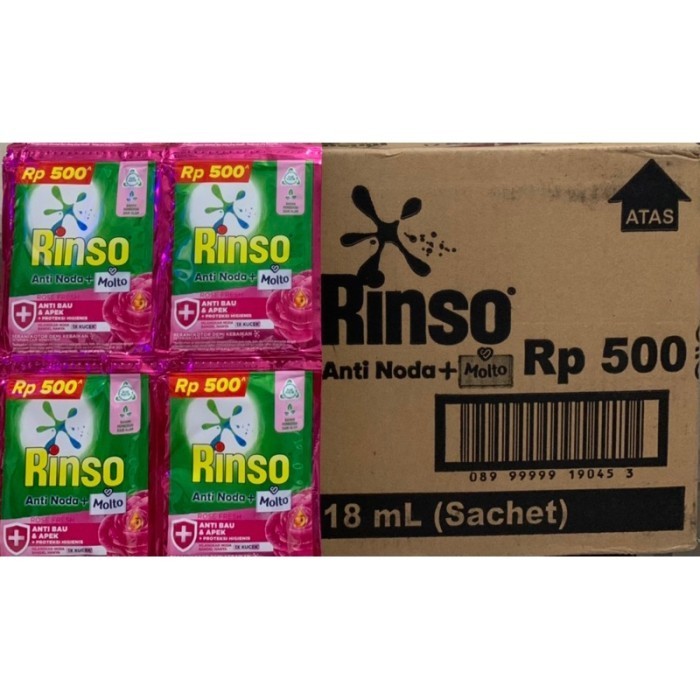 BEST PROMO 1 Dus 24 Renceng ( 288 Sachet ) Rinso Cair Sachet 18ml Rose Fresh - Berkulitas