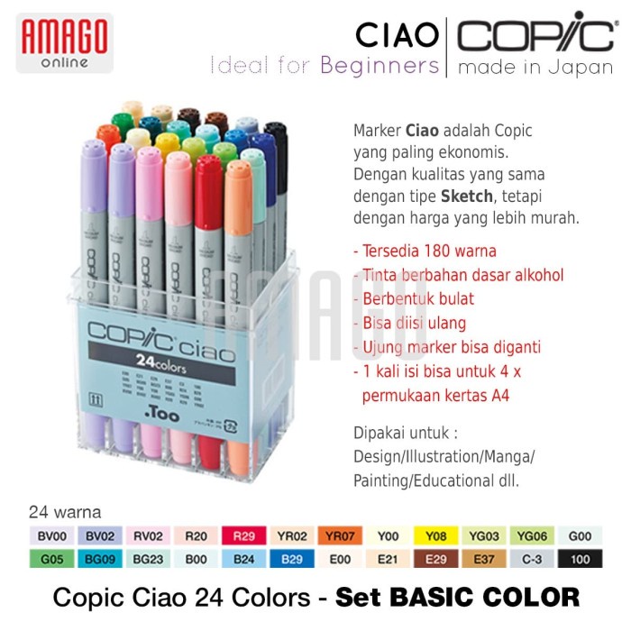 

COPIC CIAO - 24 COLOR SET - BASIC COLOR - CCM/24BC