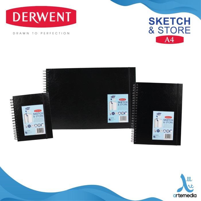 

Buku Sketsa Derwent A4 Sketch & Store Hard Cover Wire Bound Sketchbook