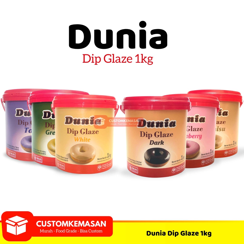 

Dunia Dip Glaze 1 kg / Toping Donat Dunia / Selai Donat / Dunia Selai Donat