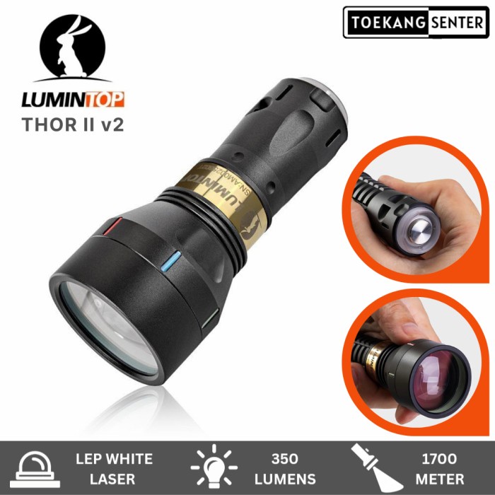LUMINTOP THOR 2 II v2 SENTER LEP WHITE LASER 1700 METER 18350