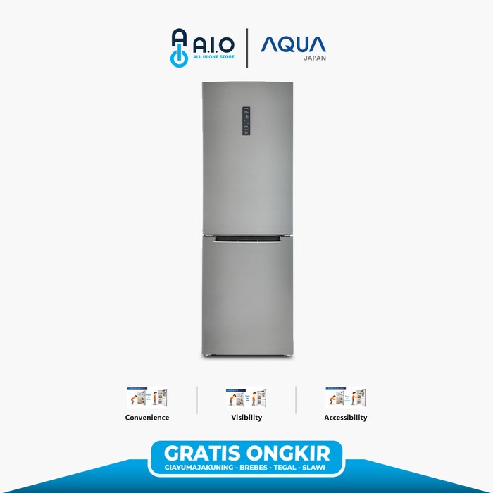 AQUA - KULKAS 2 PINTU INVERTER AQR-343RBM | PROMO GRATIS ONGKIR