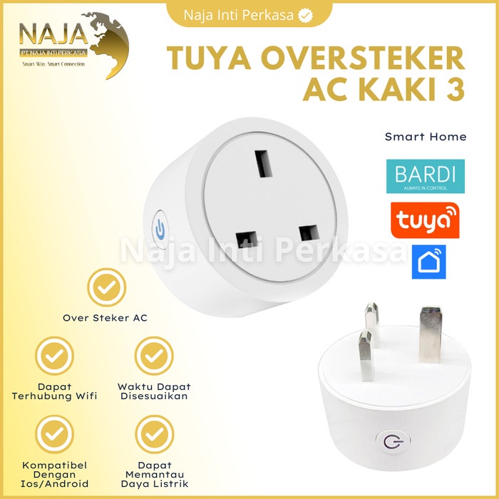 Smart Home Plug TUYA Wifi | Steker | Stop Kontak | Colokan Kaki 3 16A - TUYA KAKI 3