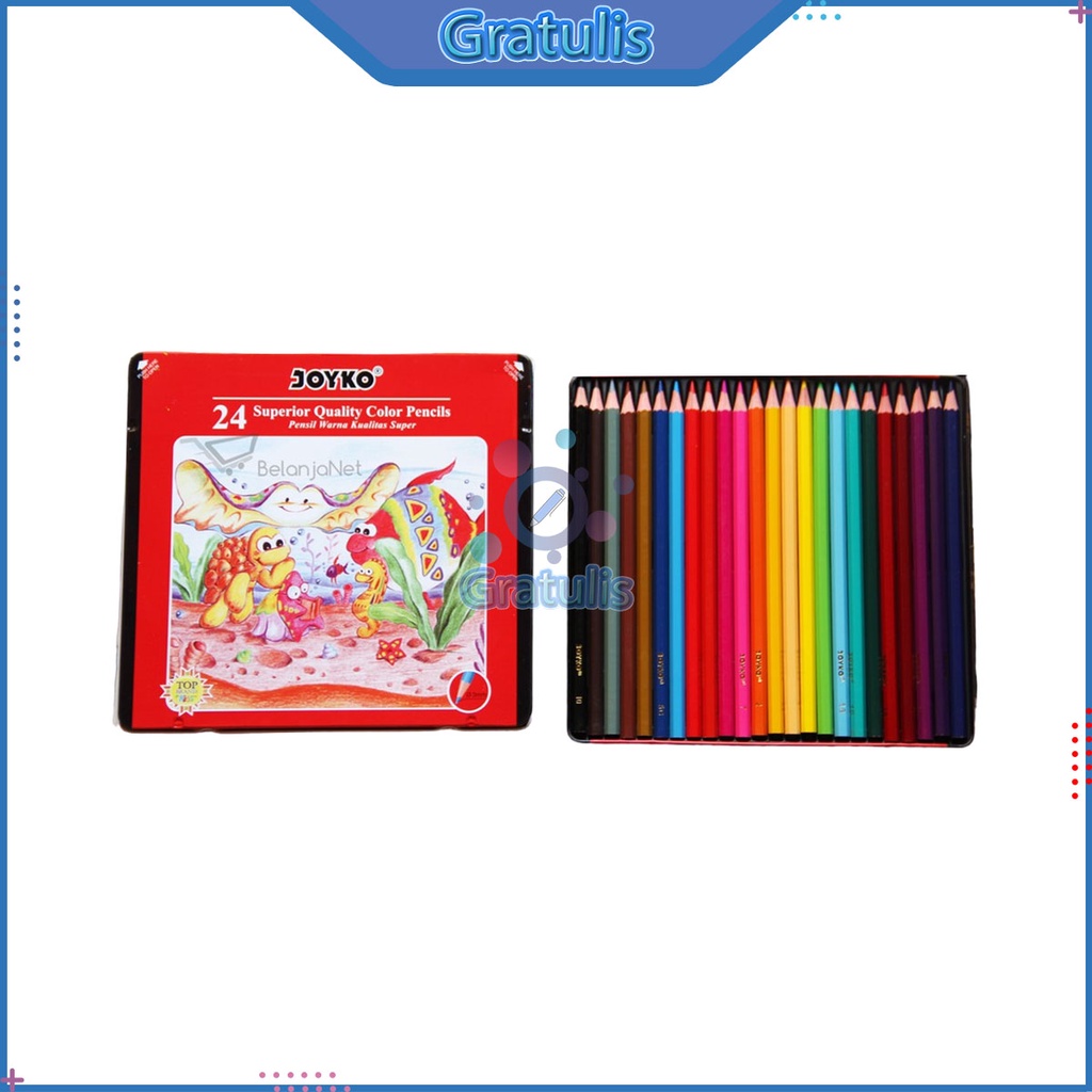 

PENSIL WARNA JOYKO [CP-24TC] / ALAT TULIS GAMBAR PENCIL COLOUR [24 PCS] BOX KALENG