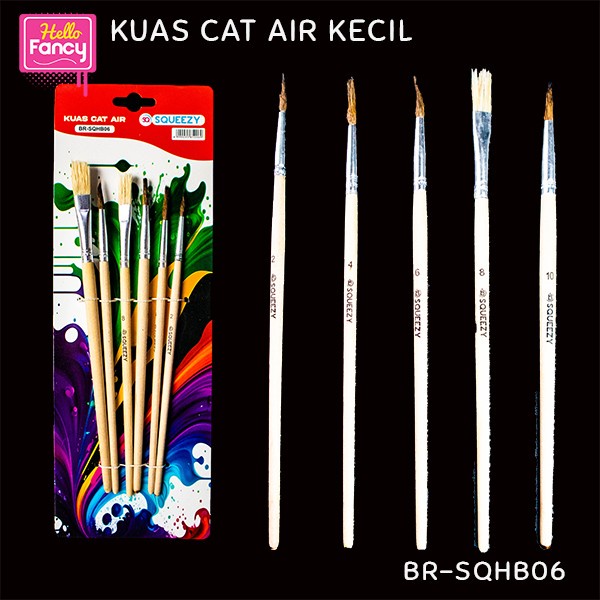 

Kuas Cat Air / Painting Brush / Kuas Lukis Squeezy 1 Set isi 6 Pcs - Kecil