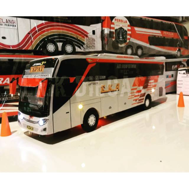 MAINAN BUS TELOLET BASURI MINIATUR BUS EKA SHD DIECAST BUS MINIATUR BUS MINIATUR BIS