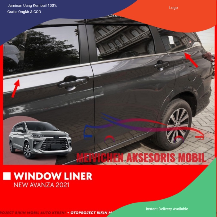 WINDOW LINER | LIST KACA SAMPING ALL NEW AVANZA 2021 - 2023 (VELOZ STYLE) Aksesoris mobil