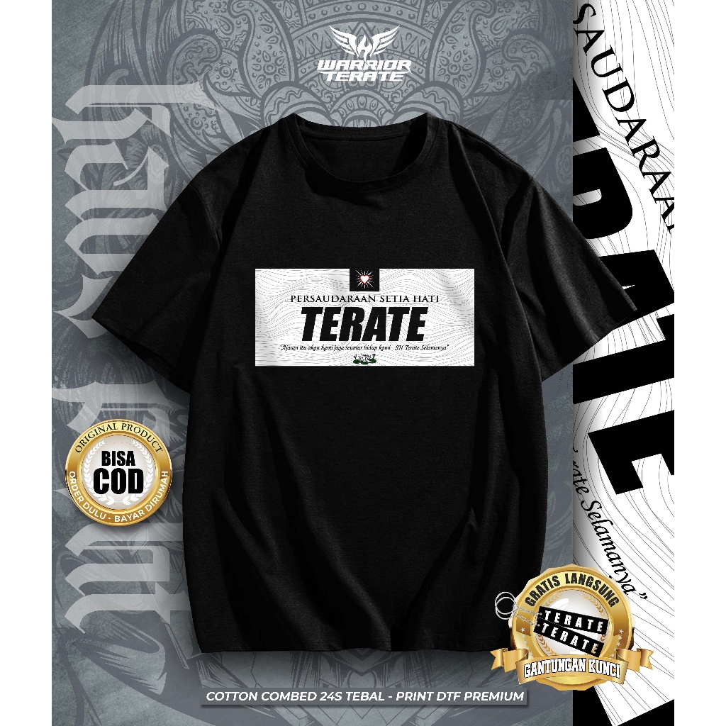 KAOS SH TERATE COTTON COMBED 24S (TEBAL & ADEM) - BISA COD BAYAR DITEMPAT - KAOS PSHT TERBARU WARRIO