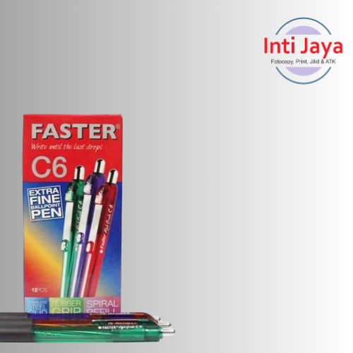 

Pulpen Faster C6 Original Hitam Biru per Lusin