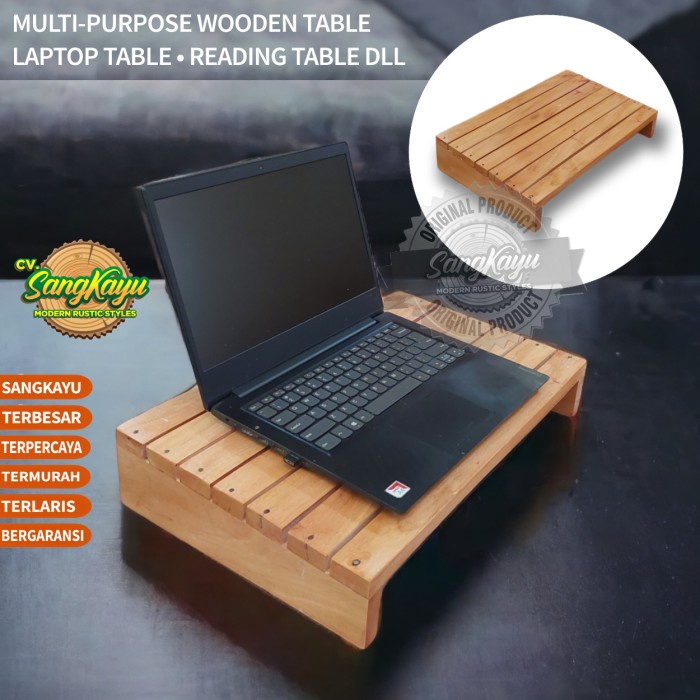 Wooden desk organizer monitor stand meja monitor kayu meja laptop - 40 cm, 20 cm