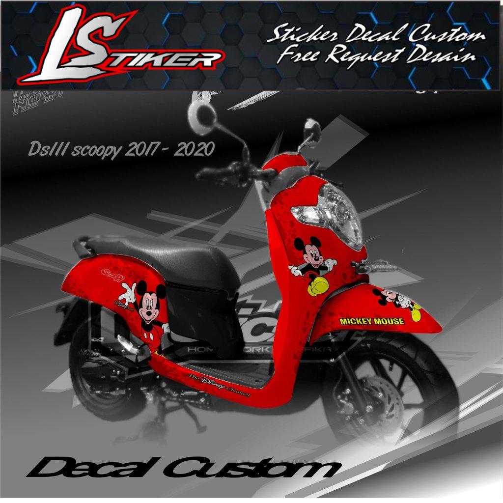 DS111 Decal Stiker Skotlet Scoopy 2019- 2020 Motif Mickey Mouse