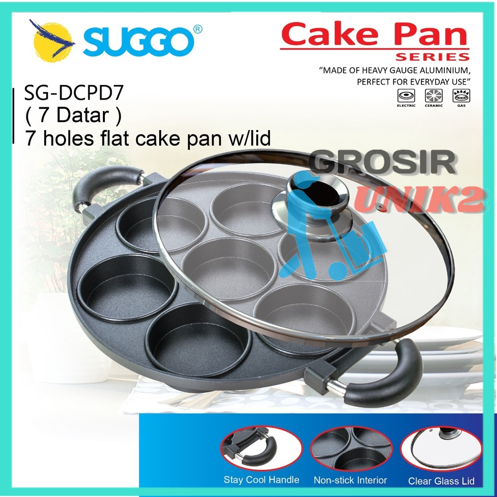 SUGGO LUBANG DATAR CAKE PAN SUGGO / CAKE PAN SUGGO 7 LUBANG dan 8 LUBANG / CETAKAN KUE 7 LUBANG / CE