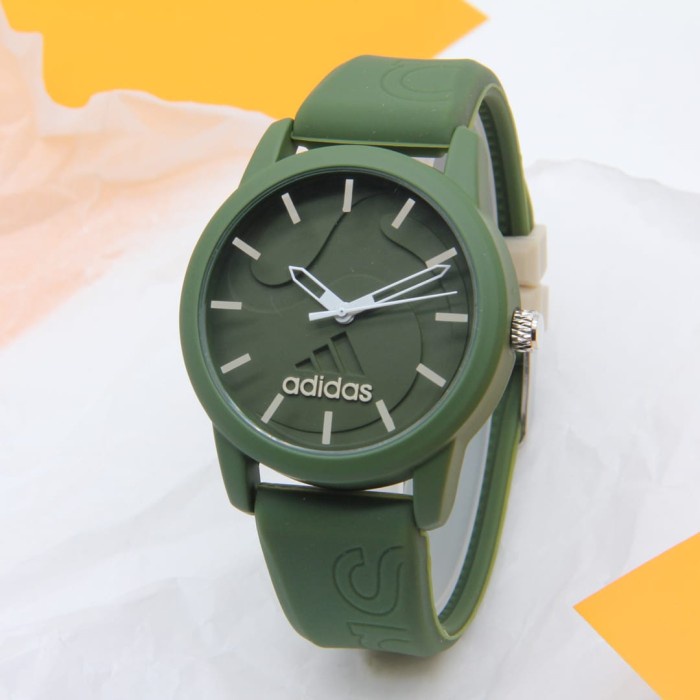 Arloji baru Jam Tangan Cewek Anti Air Kasual Adidas Analog Pria Wanita Hijau Best Seller BISA COD Te