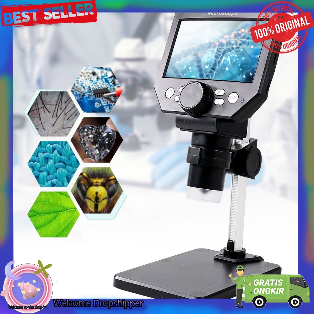 KKMOON Mikroskop Digital USB dengan Monitor & Stand - G1000