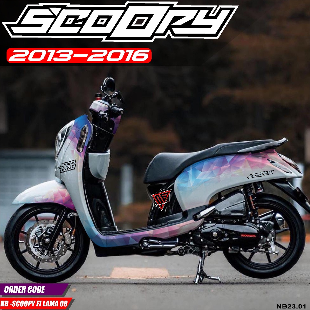 (COD) Decal Stiker Scoopy Fi 2013-2016 Fullbody Scoopy Fi 2013-2016 Desain ABSTRAK SCOOPY Racing N23