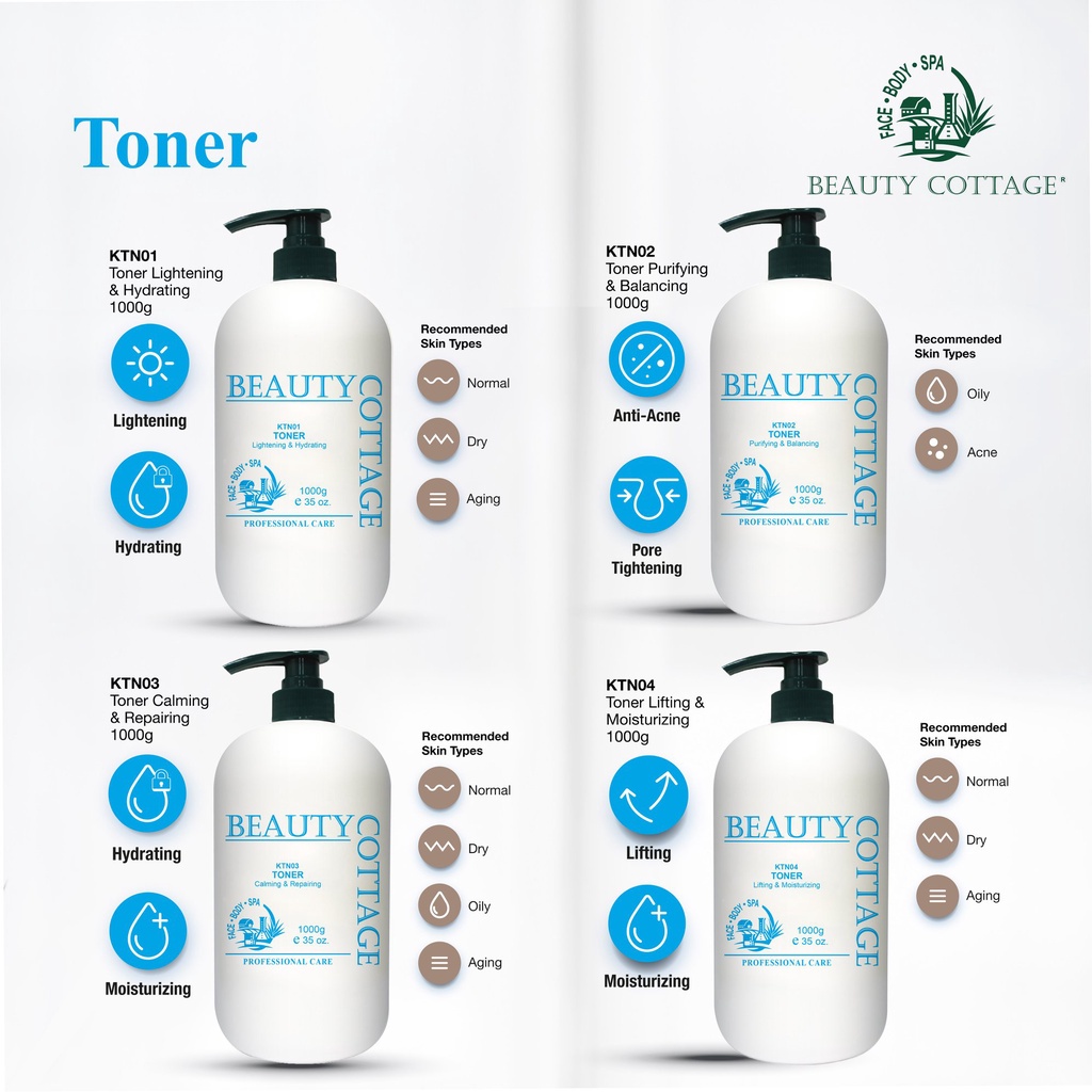 TONER BEAUTY COTTAGE 1 Liter Untuk Kulit Sensitif Keriput Mencerahkan dan Berminyak REG BPOM ORIGINA