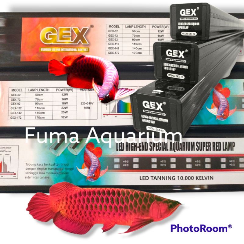AG56YH Lampu Tanning View Red Arwana GEX-52 GEX -72 GEX-92 Special Super Red 10.000 kelvin Led Aquarium