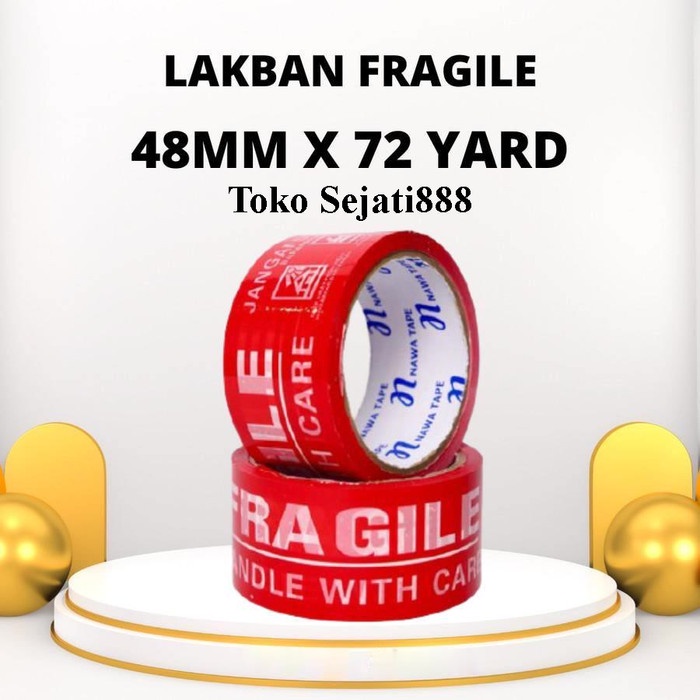 

Nawa Tape Lakban OPP Fragile Tape Kemasan 1 Slop