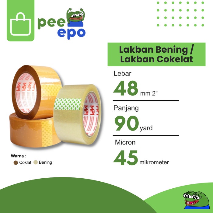 

Lakban Bening / Lakban Cokelat 48mm x 90 Yard Master Pack Indonesia