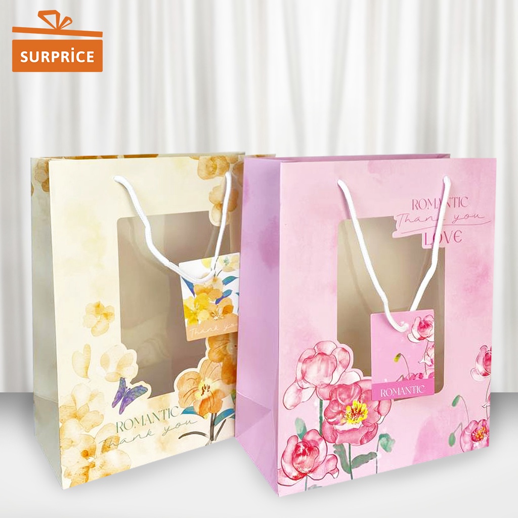 

Surprice Paperbag Tali Motif Bunga 26x32x12cm / Tas Kado Motif Bunga