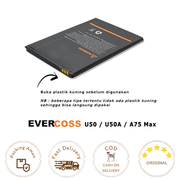 BATERAI / BATERY  EVERCOSS CROSS U50 / U50A / A75 MAX ORI99