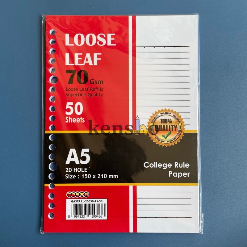 

STESSI Loose Leaf A5 50 lbr 70 Gsm / Kertas Binder / Garis / Polos / A5